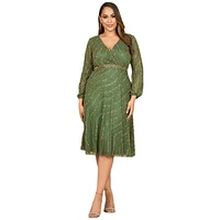 Lara Women's Beaded Midi Dress with Long Sleeves