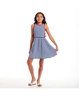 Andy & Evan Big Girls Toddler/Child Navy Striped Textured Rib Knit Dress