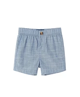 Andy & Evan Baby Boys Pink Striped Oxford and Bowtie Shorts Set