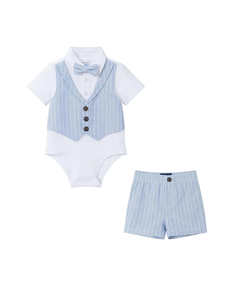 Andy & Evan Baby Boys Polo Onsie Vest Set