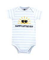 Hudson Baby Boys Cotton Bodysuits, Happy Guy, 9-12 Months