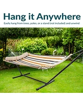 Outdoor Hammock with Spreader Bar - 450-Pound Capacity Curved Mountainside