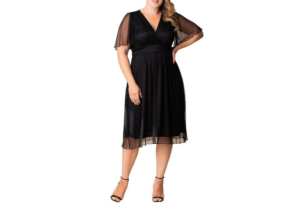 Kiyonna Plus Margot Mesh Cocktail Dress