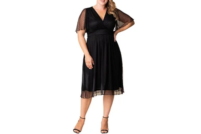 Kiyonna Plus Margot Mesh Cocktail Dress