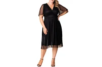 Kiyonna Plus Margot Mesh Cocktail Dress