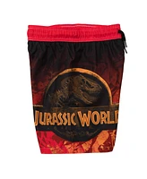 Jurassic Park Boys World Blue (Dinosaur) Upf 50+ Swim Trunks Bathing Suit