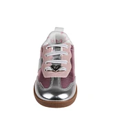Bebe Toddler Girls Heart Lace Plate and Printed Lining Sneakers