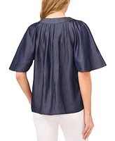 CeCe Women's Flutter-Short-Sleeve V-Neck Top