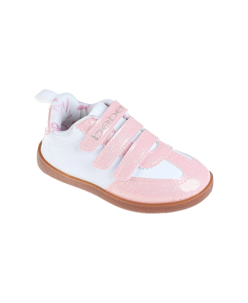 Bebe Toddler Girls Adhesive Straps and Printed Lining Sneakers