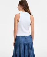 Nautica Jeans Women's Cotton Collared Sleeveless Sweater