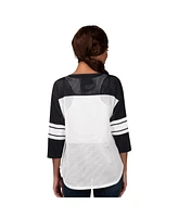G-iii 4Her by Carl Banks Women's Black Detroit Lions First Team 3/4-Sleeve Mesh T-Shirt