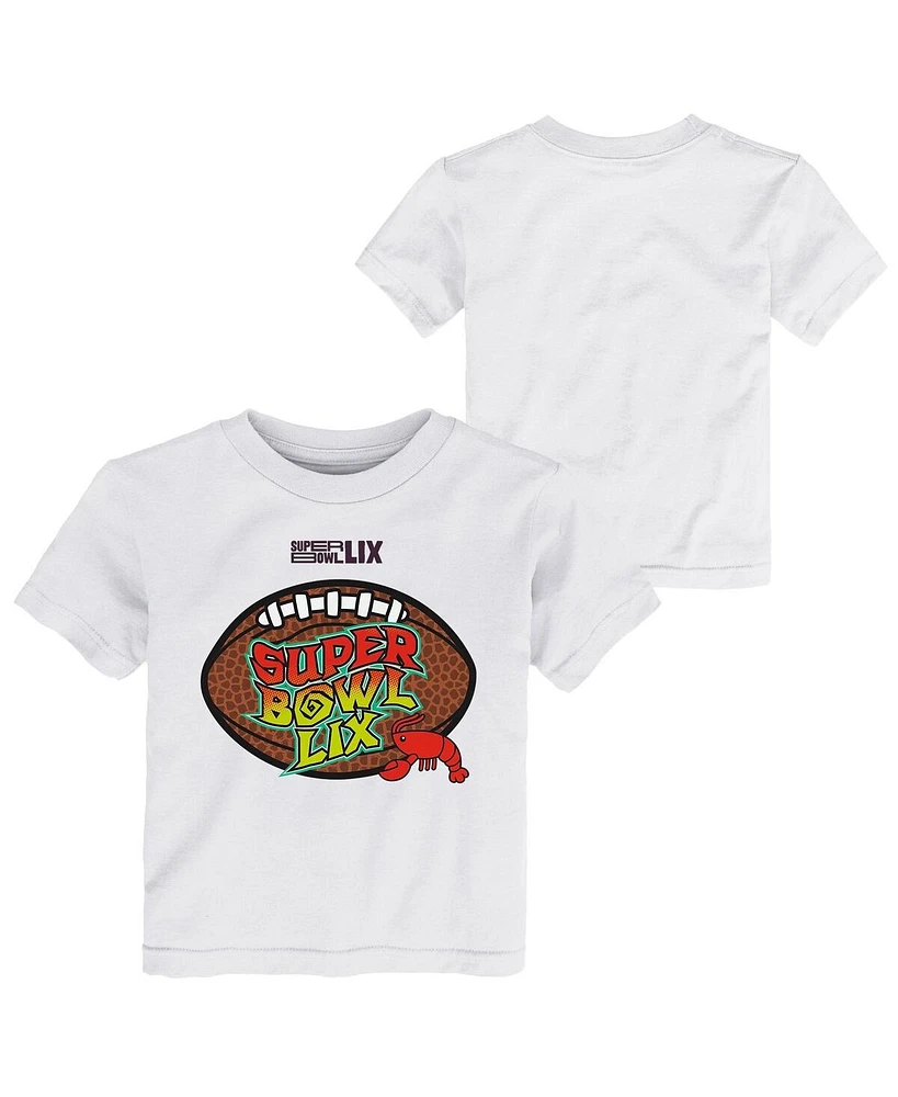 Outerstuff Toddler White Super Bowl Lix Crawfish T-Shirt