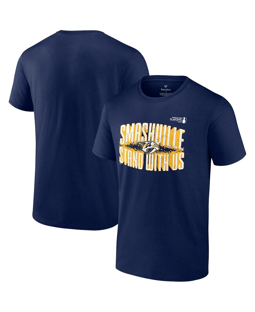 Fanatics Men's Navy Nashville Predators 2024 Stanley Cup Playoffs Slogan T-Shirt