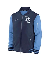 Nike Men's Navy/Light Blue Tampa Bay Rays Authentic Collection Dugout Full-Zip Bomber Jacket