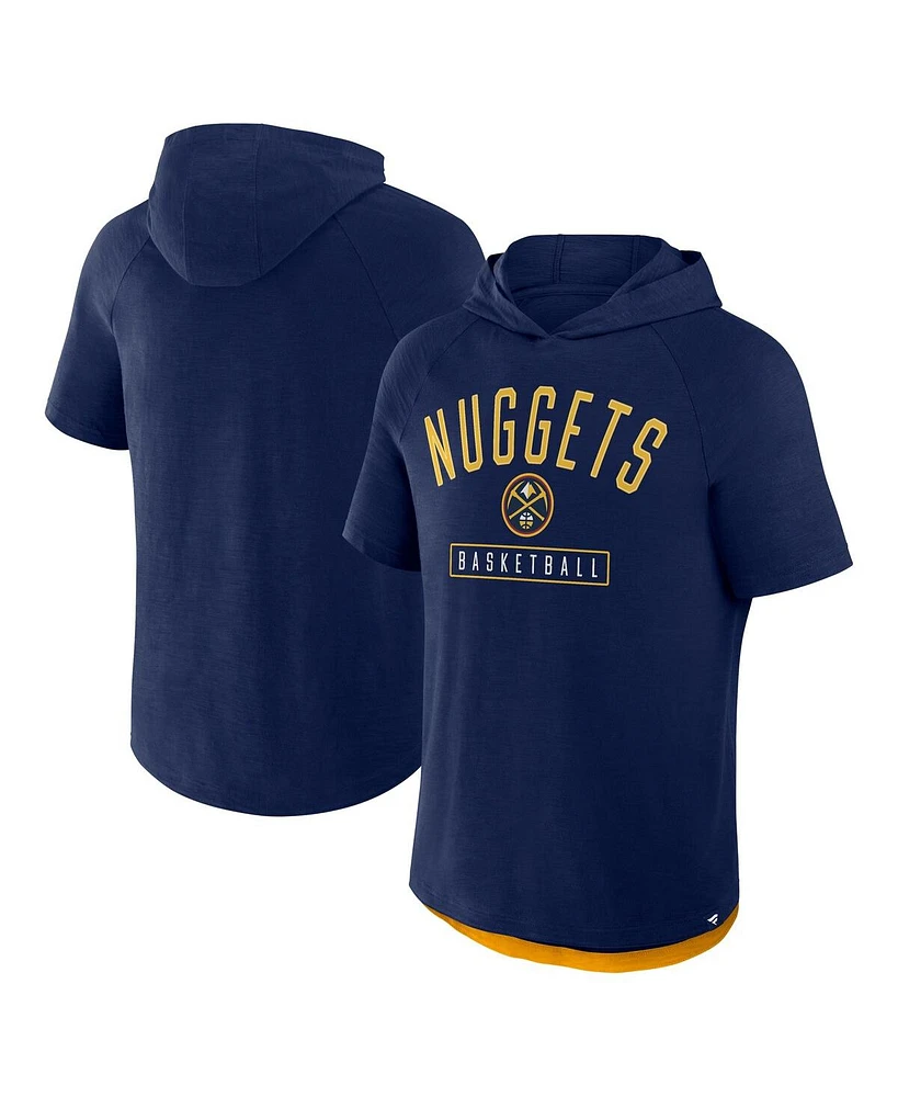 Fanatics Men's Athletic Navy Denver Nuggets Pass Legend Hooded T-Shirt