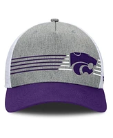 Fanatics Men's Heather Gray/Purple Kansas State Wildcats Profile Trucker Adjustable Hat