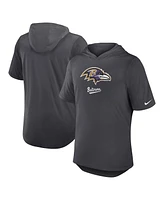 Nike Men's Anthracite Baltimore Ravens Tri-Blend Performance Hoodie T-Shirt