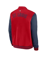 Nike Men's Red/Navy St. Louis Cardinals Authentic Collection Dugout Full-Zip Bomber Jacket