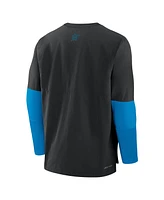 Nike Men's Black/Blue Miami Marlins Authentic Collection Player Lightweight Performance Long Sleeve Top