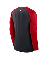 Nike Men's Navy/Red Washington Nationals Authentic Collection Game Time Raglan Performance Long Sleeve T-Shirt