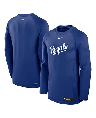 Nike Men's Royal Kansas City Royals Authentic Collection Game Time Raglan Performance Long Sleeve T-Shirt