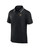 Fanatics Men's Black Vegas Golden Knights Front Office Move Mono Polo Shirt