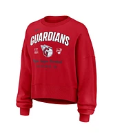 Nike Women's Red Cleveland Guardians Oversized Long Sleeve Cropped Pullover Sweatshirt