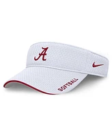 Nike Men's and Women's White Alabama Crimson Tide 2025 Dugout Softball Ace Performance Adjustable Visor Hat