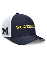 Nike Men's Navy Michigan Wolverines 2025 Dugout Coaches Rise Performance Trucker Adjustable Hat