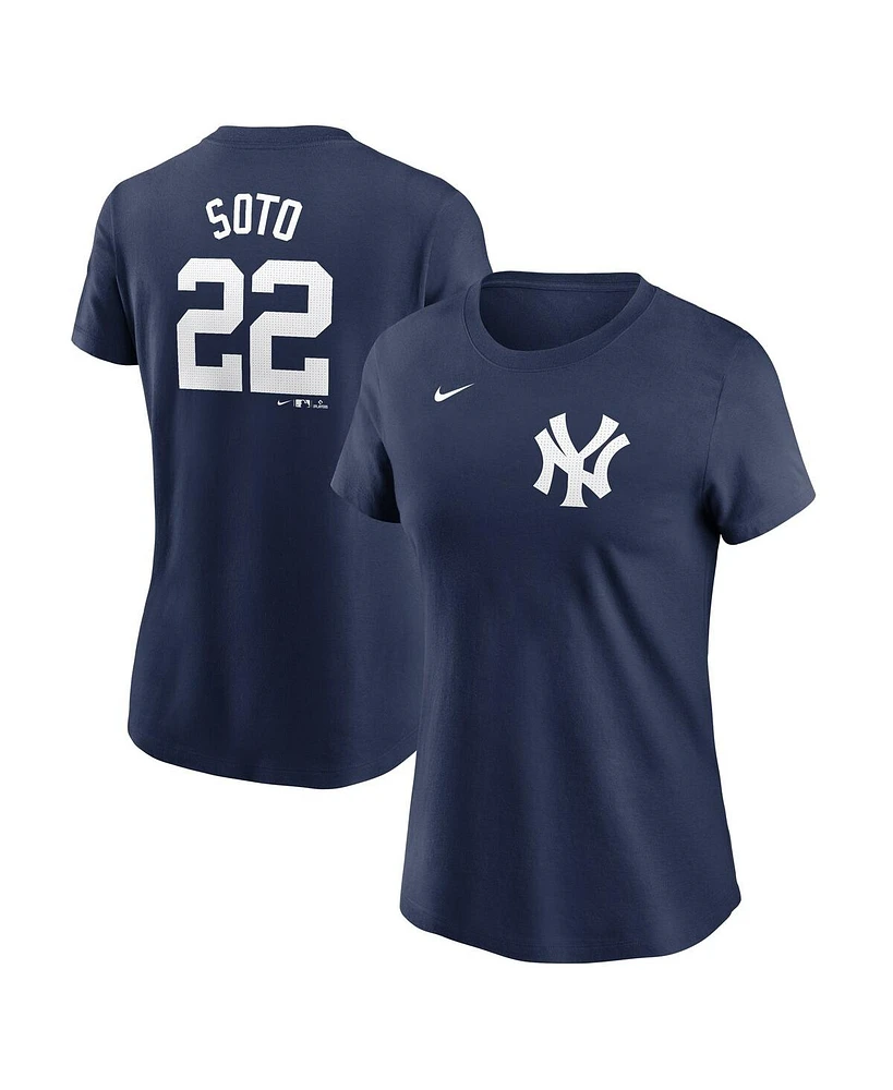 Nike Women's Juan Soto Navy New York Yankees 2024 Fuse Name Number T-Shirt