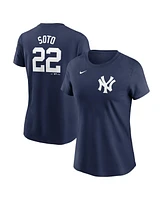 Nike Women's Juan Soto Navy New York Yankees 2024 Fuse Name Number T-Shirt