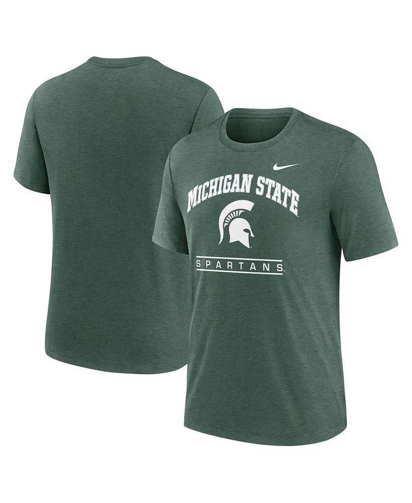 Nike Men's Green Michigan State Spartans Arch Over Logo Tri-Blend T-Shirt