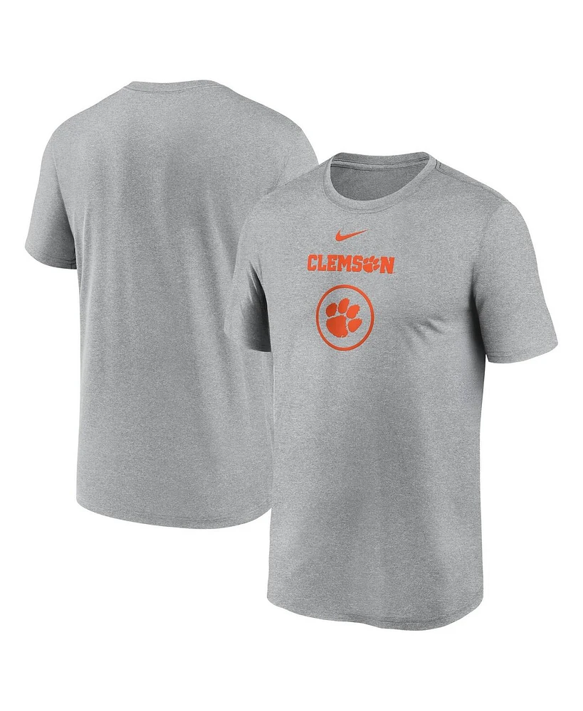 Nike Men's Heather Gray Clemson Tigers On-Court Basketball Legend Practice Performance T-Shirt