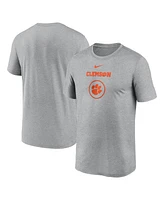 Nike Men's Heather Gray Clemson Tigers On-Court Basketball Legend Practice Performance T-Shirt