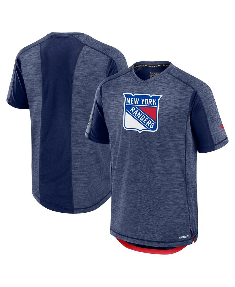 Fanatics Men's Navy New York Rangers Authentic Pro Rink Tech T-Shirt