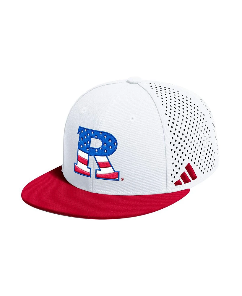 Adidas Men's White Rutgers Scarlet Knights On-Field Fitted Baseball Hat