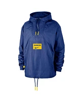 Nike Men's Royal Golden State Warriors Courtside Premium Club Anorak Quarter-Zip Pullover Hoodie