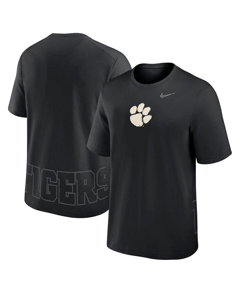 Nike Men's Black Clemson Tigers Primary Statement Two-Hit Performance T-Shirt