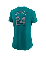 Nike Women's Ken Griffey Jr. Aqua Seattle Mariners Cooperstown Collection Name Number T-Shirt