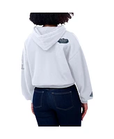 Wear by Erin Andrews Women's White Dallas Cowboys Plus Patch Quarter-Zip Hoodie