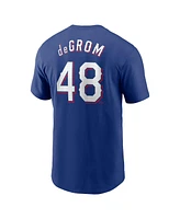 Nike Men's Jacob deGrom Royal Texas Rangers Fuse Name Number T-Shirt