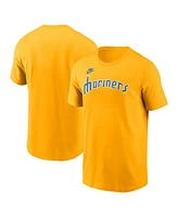 Nike Men's Gold Seattle Mariners Cooperstown Wordmark T-Shirt