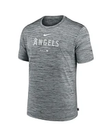 Nike Men's Heather Charcoal Los Angeles Angels Authentic Collection Velocity Performance Practice T-Shirt