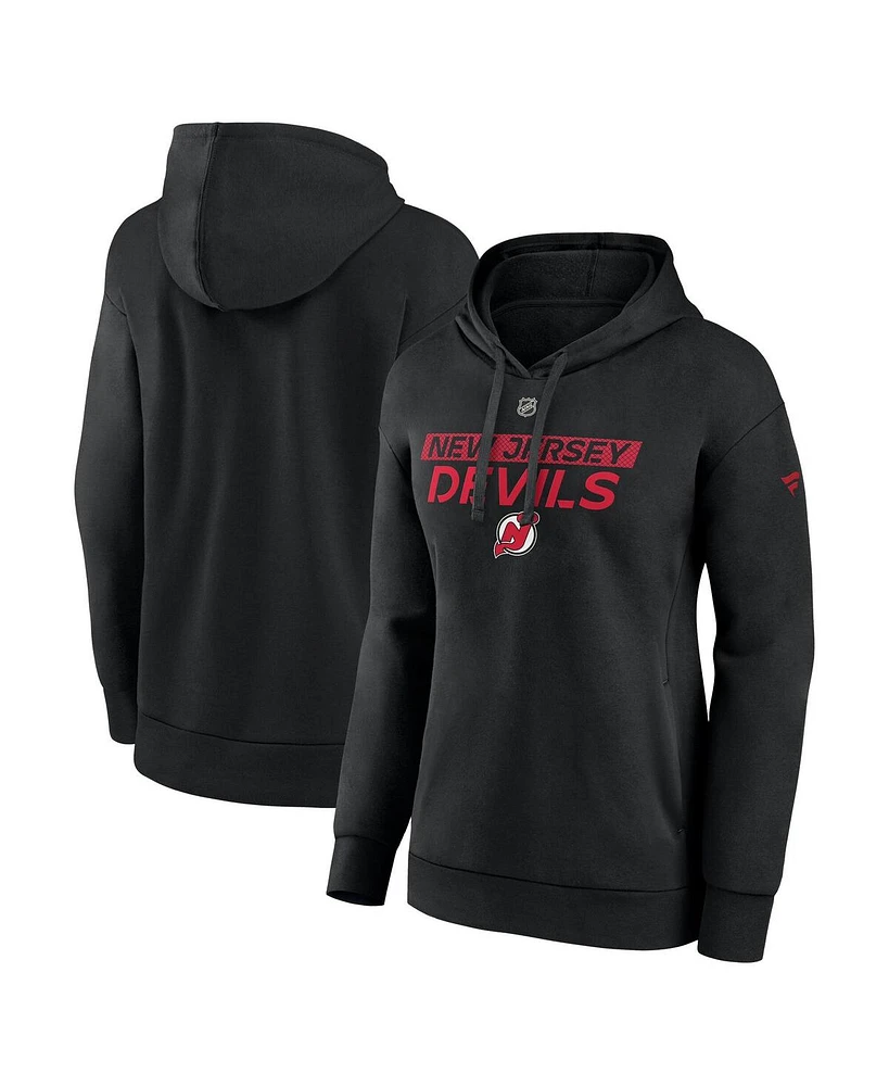 Fanatics Women's Black New Jersey Devils Authentic Pro Core Primary Fleece Pullover Hoodie