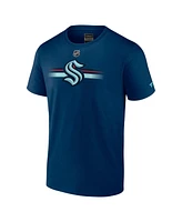 Fanatics Men's Deep Sea Blue Seattle Kraken Authentic Pro Secondary T-Shirt