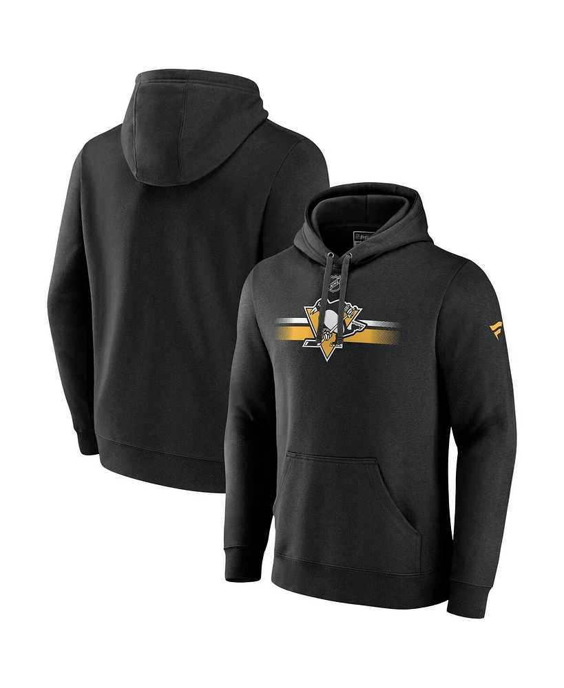 Fanatics Men's Black Pittsburgh Penguins Authentic Pro Secondary Pullover Hoodie