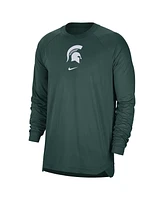 Men's Nike Green Michigan State Spartans Basketball Spotlight Performance Raglan T-shirt