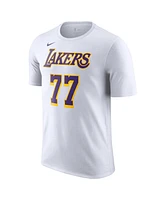 Nike Men's Luka Doncic White Los Angeles Lakers Statement Edition Name Number T-Shirt