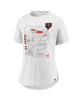 Fanatics Women's Heathered White Chicago Bears True Classics Hometown Tacked T-Shirt