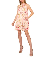 CeCe Women's Printed Satin Trapeze Mini Dress